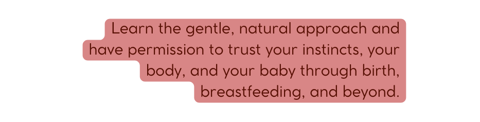 Learn the gentle natural approach and have permission to trust your instincts your body and your baby through birth breastfeeding and beyond